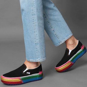 Vans Classic Slip-on Stacked Platform Glitter Shoe